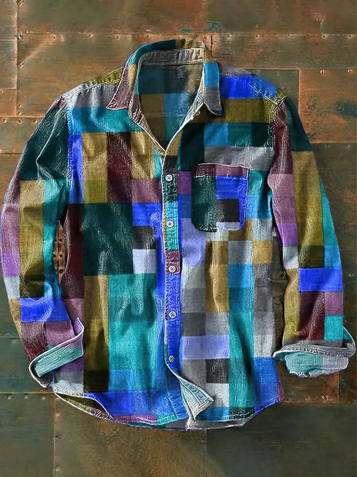 Lune London | Stylish Colorful Patchwork Button-Down Shirt