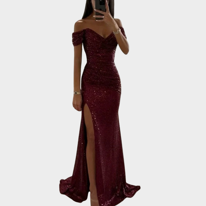 Chic Und Stil | Women's Long Elegant Evening Dress with Slit for Women