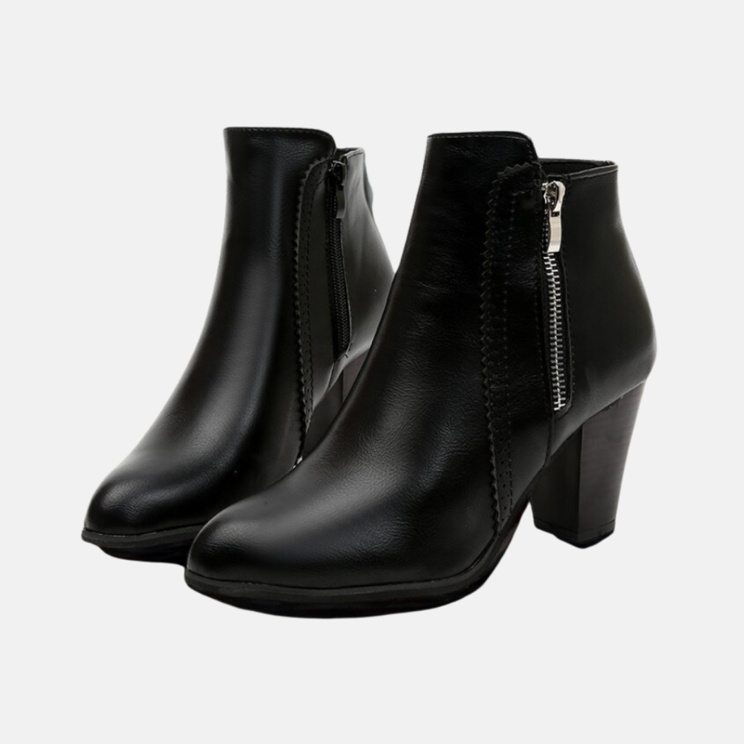 Lune London | Ankle boots - Faux leather - Almond shape - Zipper on the inside