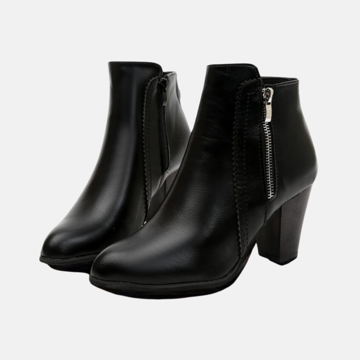 Lune London | Ankle boots - Faux leather - Almond shape - Zipper on the inside
