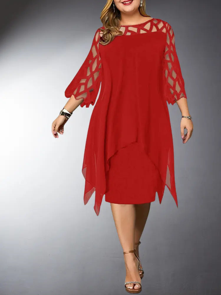 Lune London | Elegant Plus Size Lace Midi Dress
