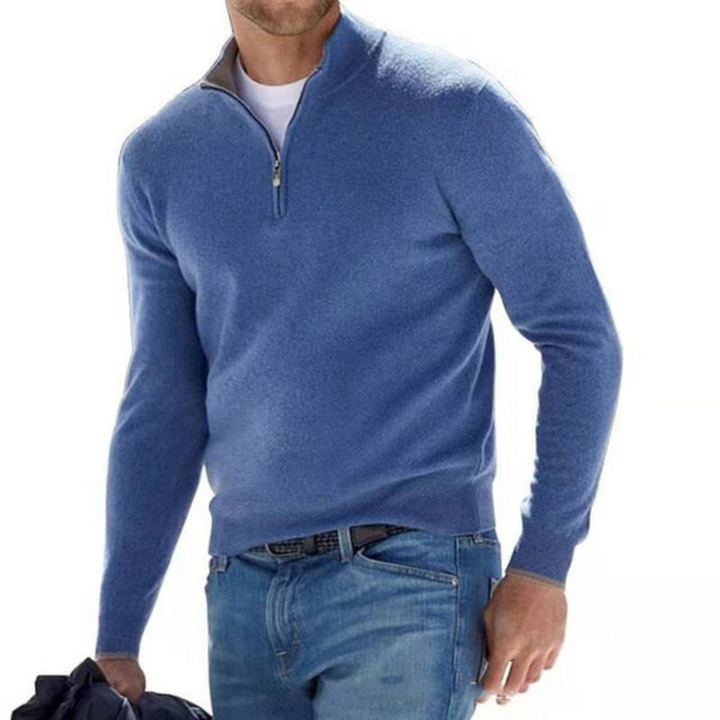 Lune London | Merino V-Neck Pullover with Zipper