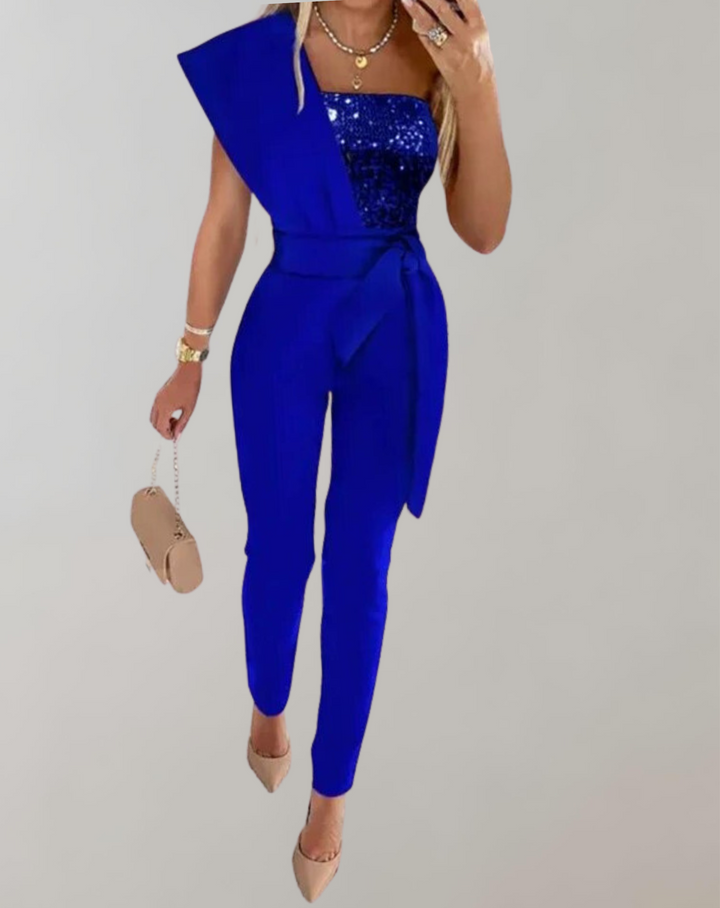 Lune London | Luxurious Overall with Bow Belt and Sparkling Details