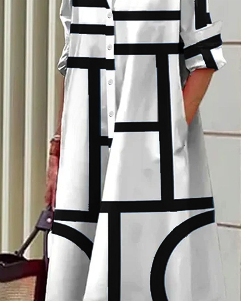 Lune London | Dress with Pockets and Geometric Print