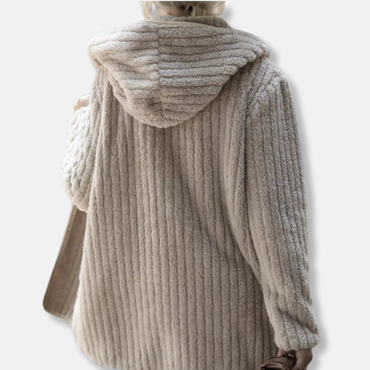 Lune London | Fleece Oversized Cardigan - Hoodie Ribbed Structure Cardigan