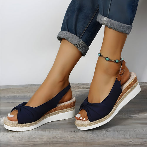 Lune London | Orthopedic Wedge Sandals with Peep Toe