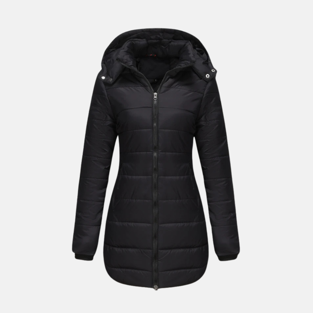 Lune London | Longer padded coat - Insulated quilted design - Two-way zipper - With hood