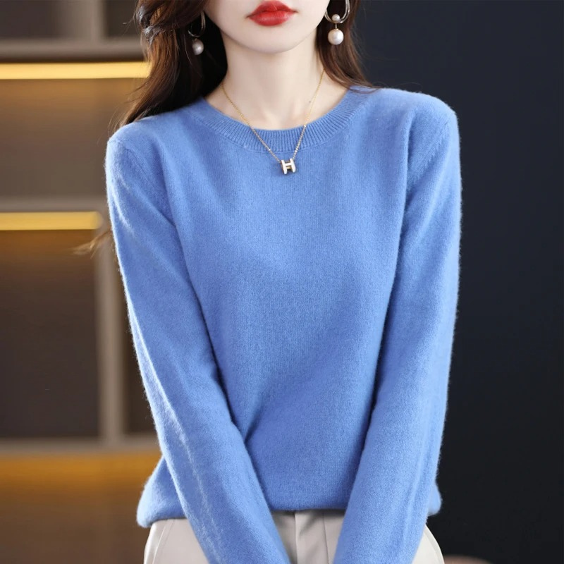 Lune London | Women's Cashmere Sweater Classic Round Neck Soft Stylish