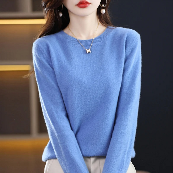 Lune London | Women's Cashmere Sweater Classic Round Neck Soft Stylish