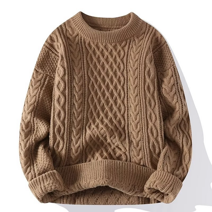 Lune London | Knit Sweater - Soft Cable Knit - Round Neck - Long Sleeve Comfortable Fit