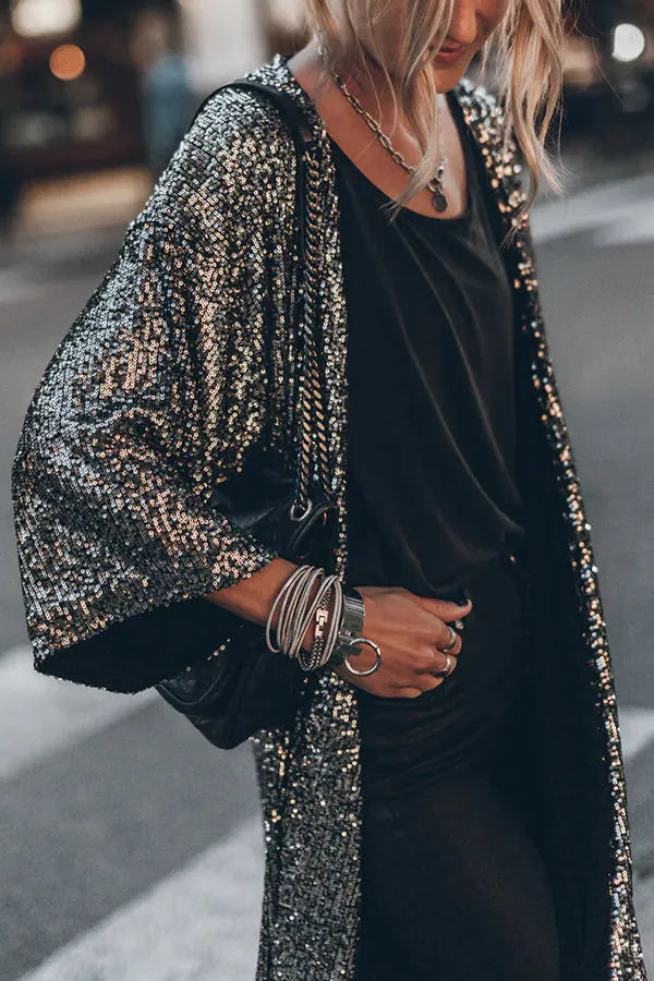 Lune London | Glamour Kimono Made Of Sequins with Keyhole