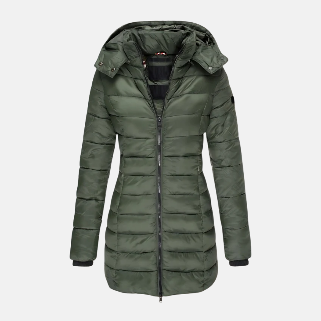 Lune London | Puffer jacket - Slim Fit - Mid length - With hood - Ribbed cuffs