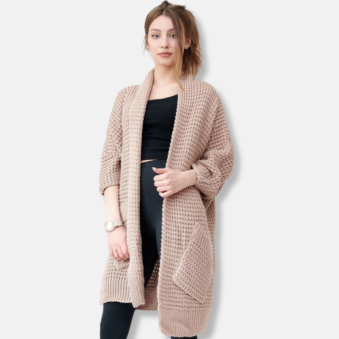 Lune London | Sweater coat - Oversized fit - Open front - Patch pockets - Ribbed edges