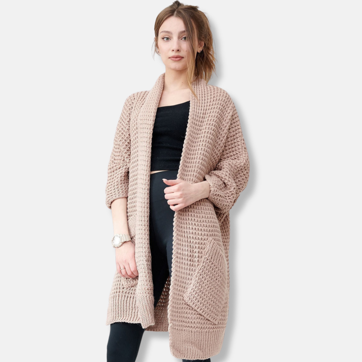 Lune London | Sweater coat - Oversized fit - Open front - Patch pockets - Ribbed edges