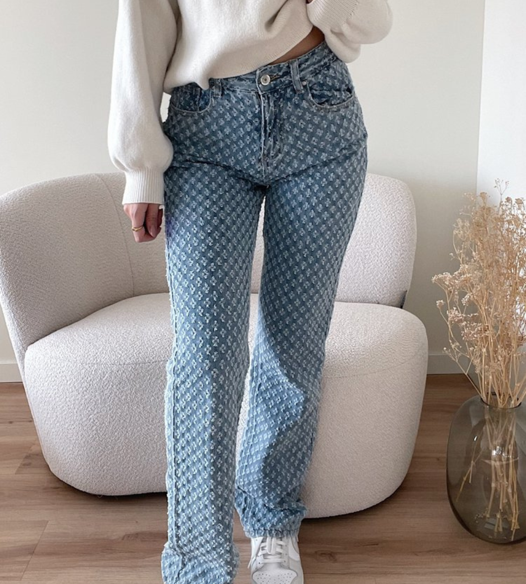 Lune London | Stylish Jeans with Diamond Pattern