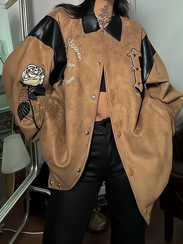 Lune London | Brown suede jacket with embroidery