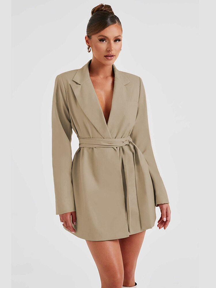 Lune London | Black blazer dress with V neckline