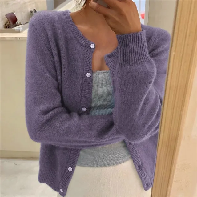 Chic Und Stil | Knit Women's Jacket Solid Color for Comfort