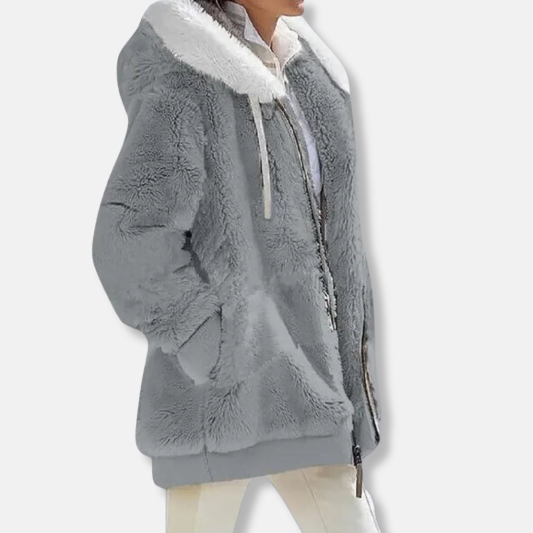 Lune London | Fleece Oversized Fleece Jacket - Hooded Zip Jacket