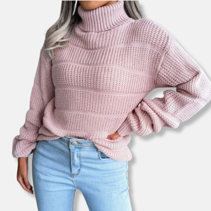 Lune London | Turtleneck sweater - Soft knit material - Ribbed look - Loose fit - Long sleeves