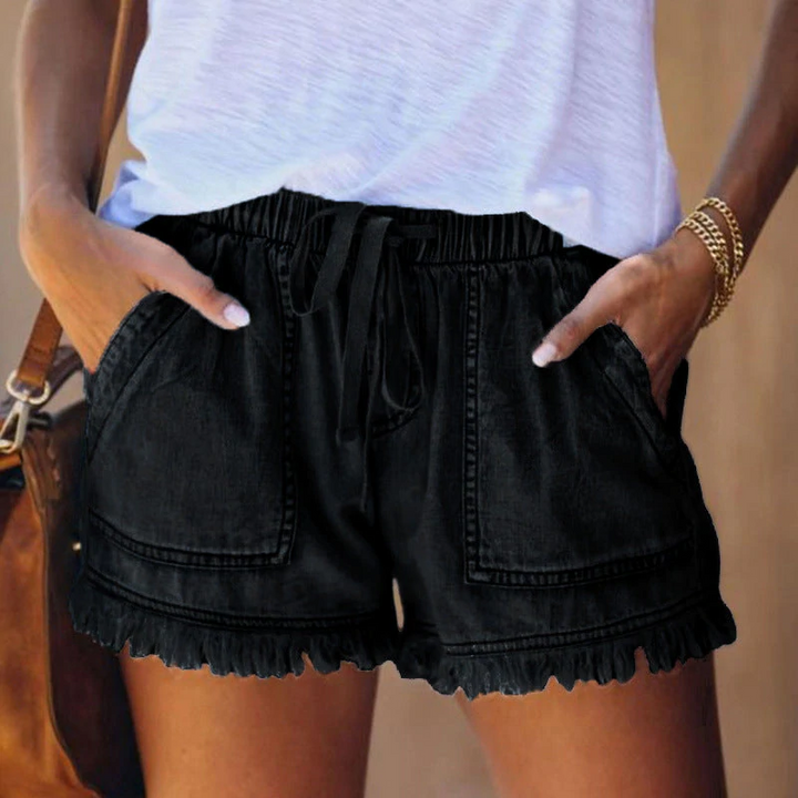 Lune London | High-Waisted Denim Shorts