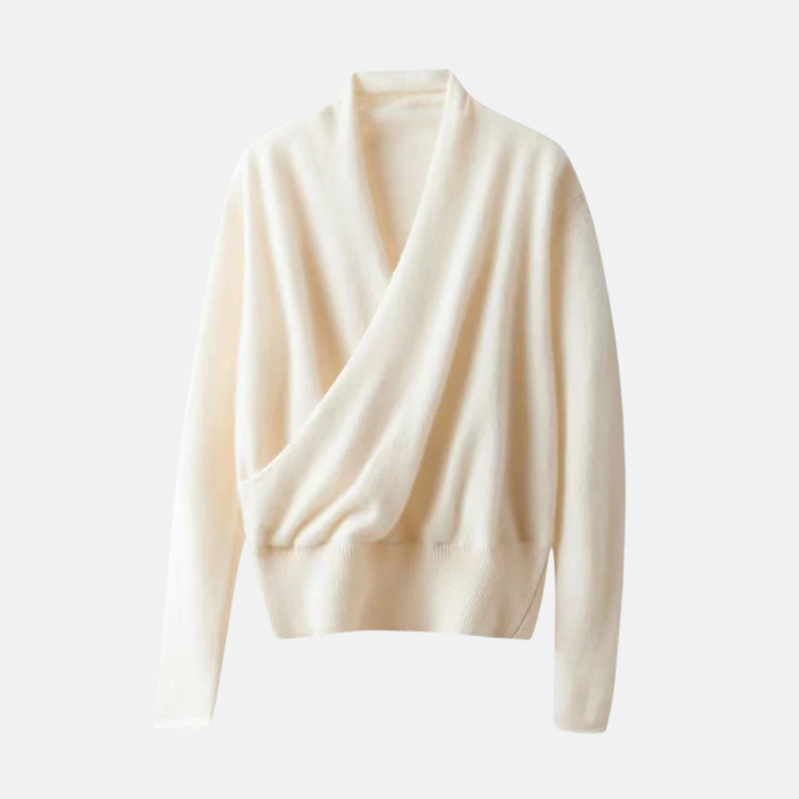 Lune London | Wrap sweater - Comfortable fit - Soft knit material - Ribbed hem - Long sleeve V-neck