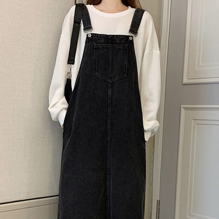 Chic and Style | Casual denim overall dress with front pocket