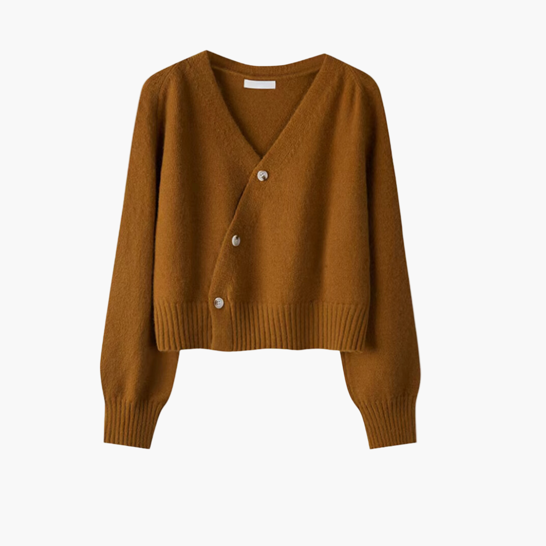Lune London | V-neck Waistcoat with Diagonal Buttonhole - Modern Cardigan for Everyday and Office