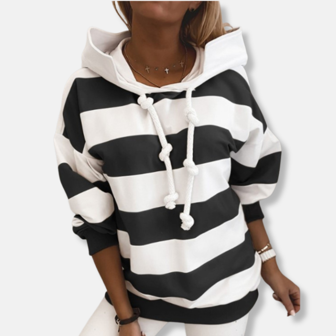 Lune London | Loose Fit Hoodie - Striped Casual Hoodie