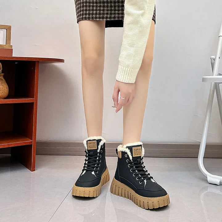 Lune London | Women's High Top Thick Sole Plus Fleece Martin Boots