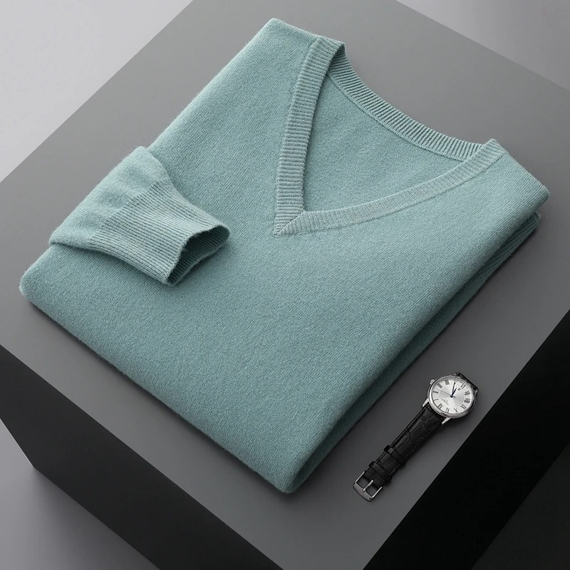 Chic Und Stil | Cashmere Sweater Men V Neck Soft Cashmere Knit Material