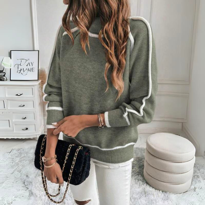 Lune London | Turtleneck pullover - Loose fit - Long sleeves - Contrast details