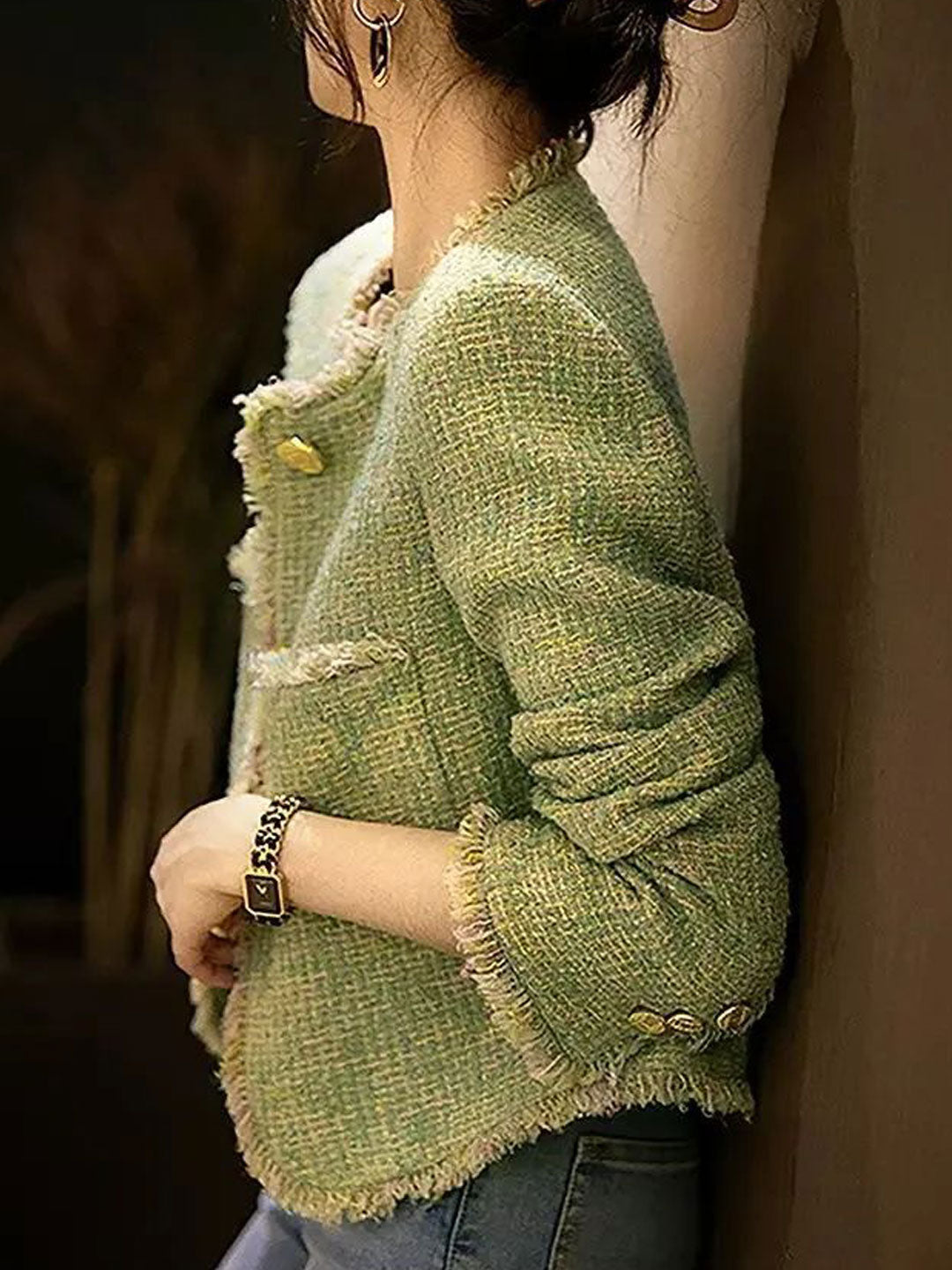Lune London | Elegant Round Neck Tweed Jacket