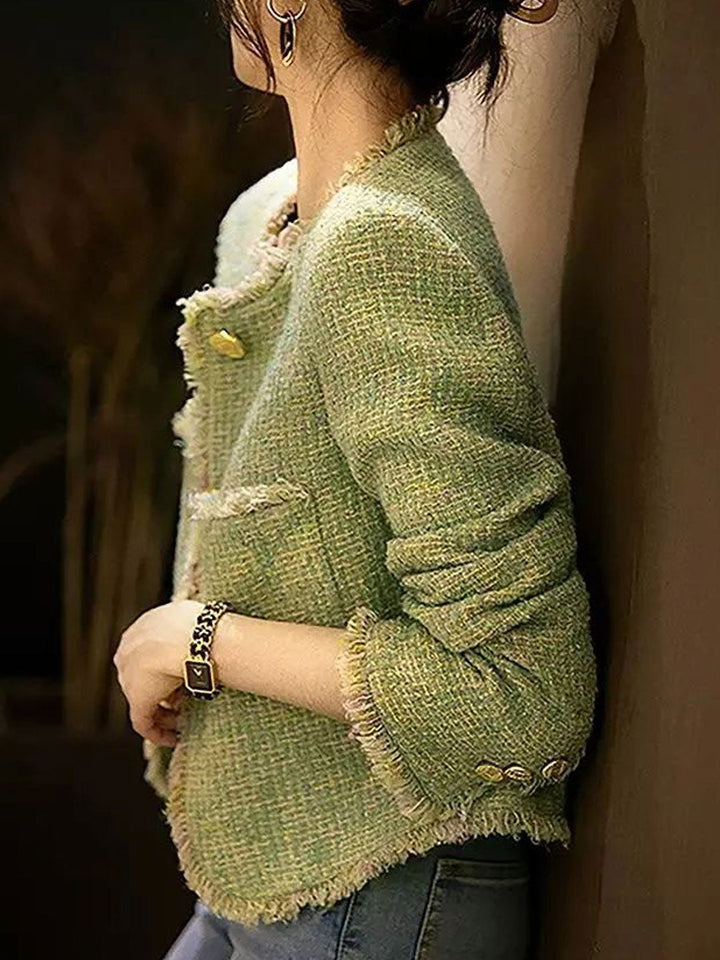 Lune London | Elegant Round Neck Tweed Jacket