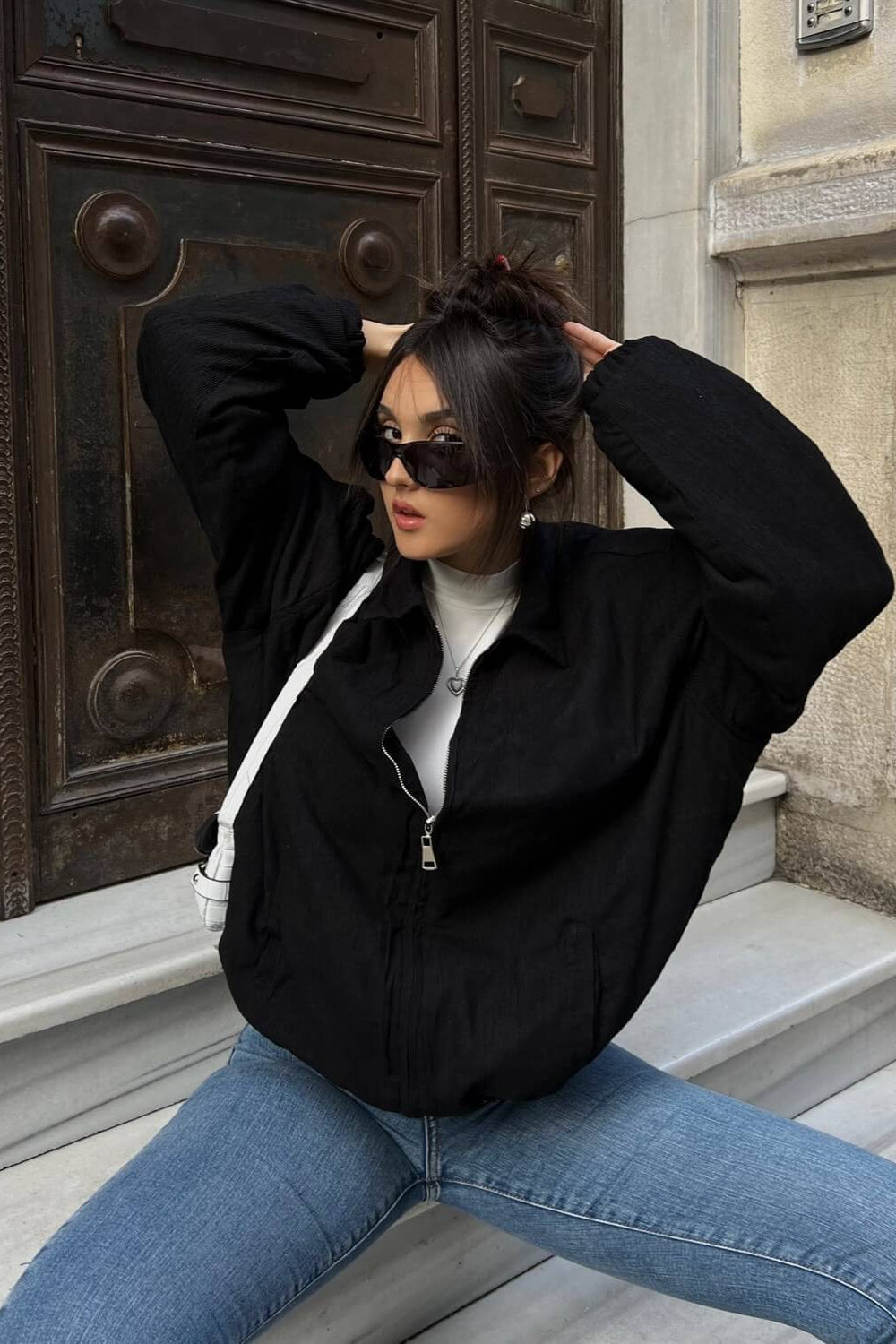 Lune London | Stand Collar Sweatshirt Jacket