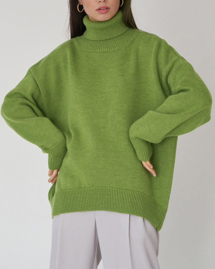 Lune London | Elegant Oversized Women's Turtleneck Sweater Made Of Cotton
