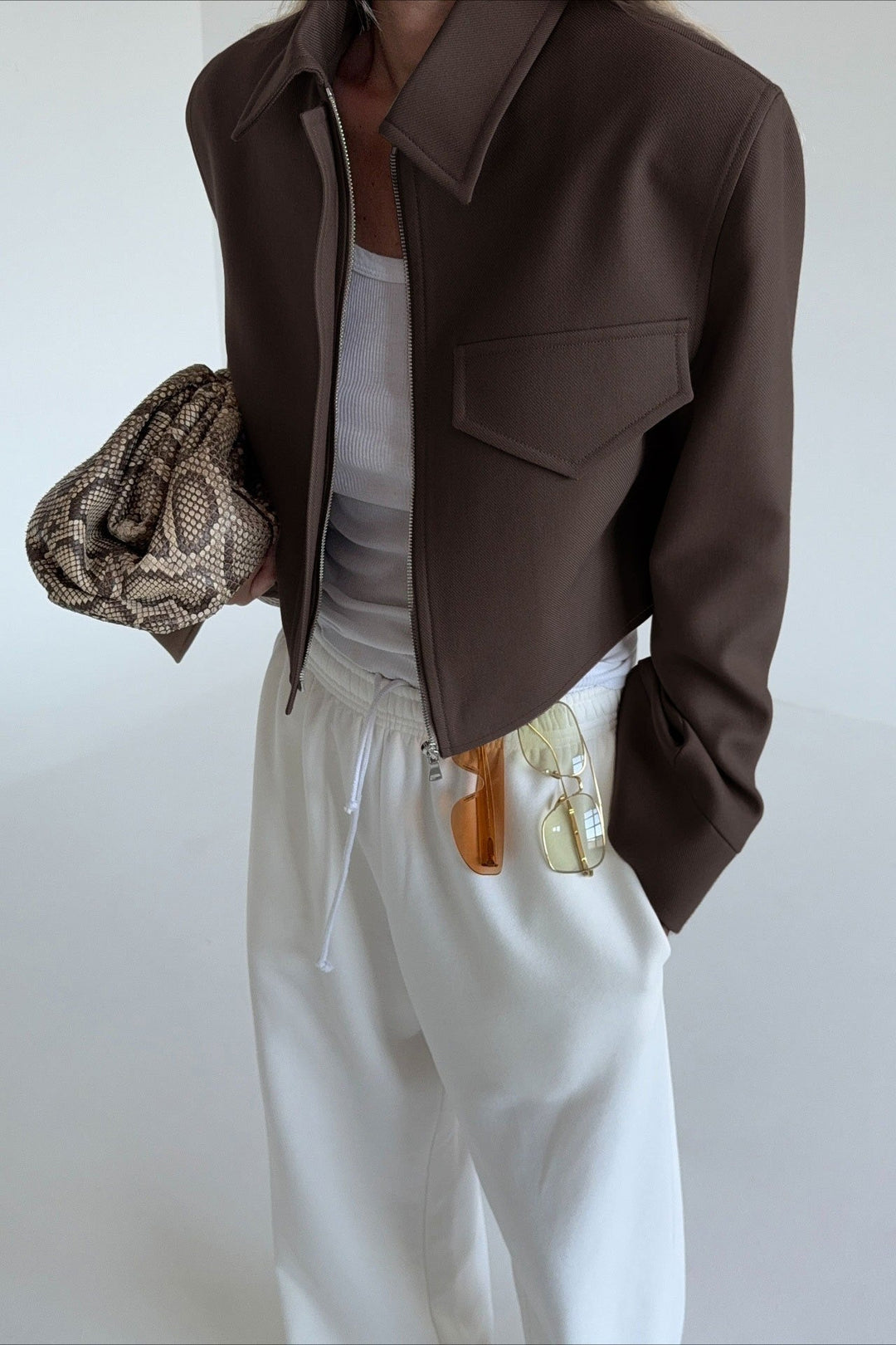 Lune London | Length Brown Zip Jacket