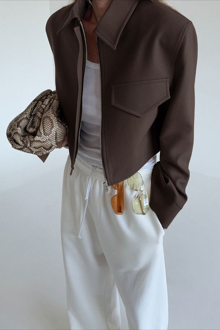 Lune London | Length Brown Zip Jacket