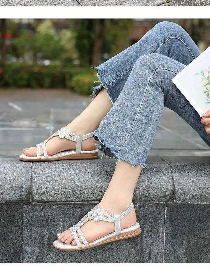 Lune London | Flat Sandals - Chic - Elastic Ankle Strap