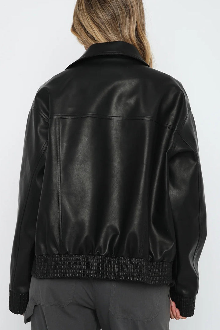 Lune London | Leather Baseball Jacket