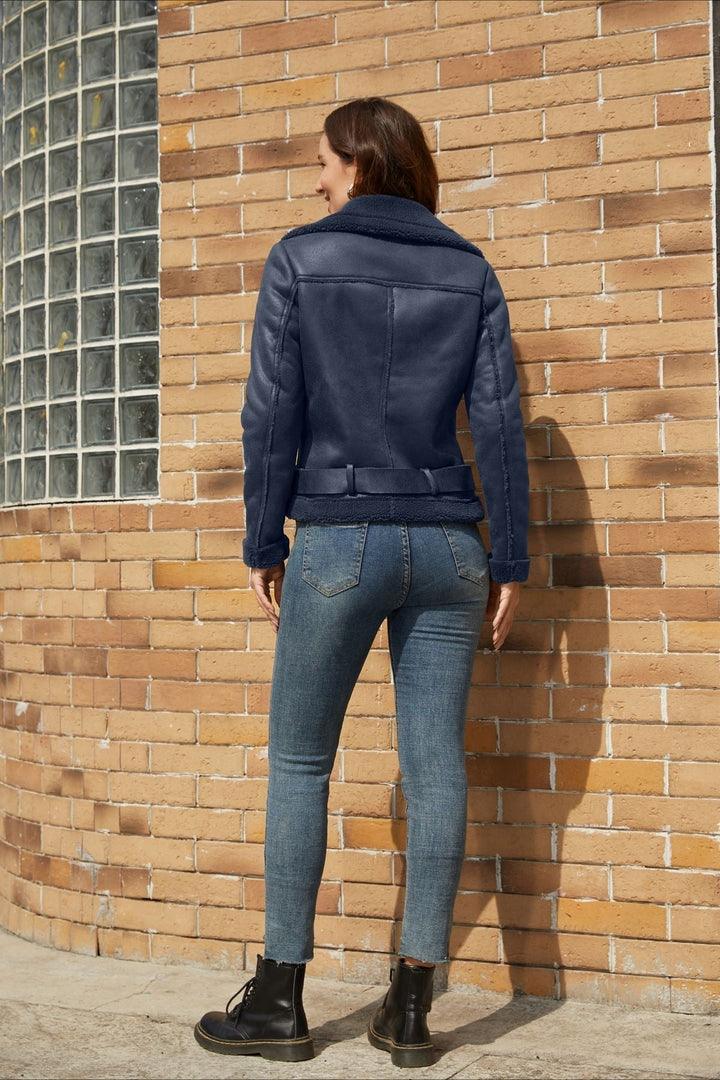 Lune London | Fleece-lined Suede Belted Jacket
