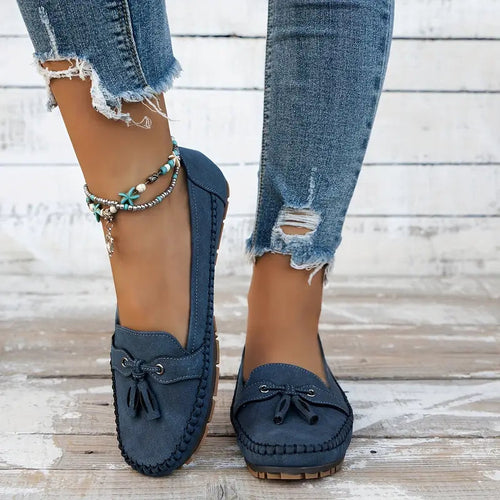 Lune London | Classic Suede Loafers with Tassel Detail for Women