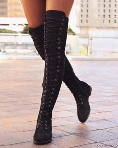 Lune London | Knee-Long Lace-Up Boots