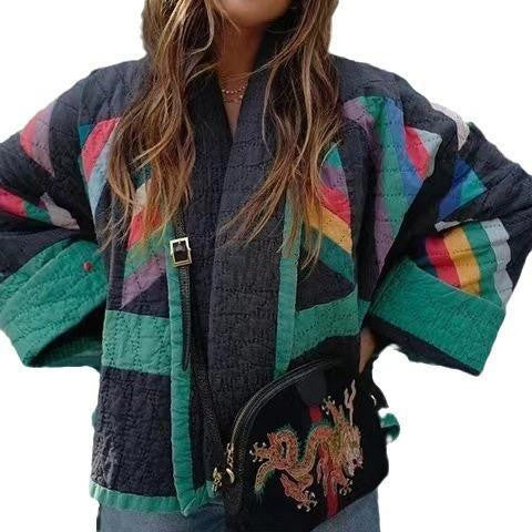 Lune London | Casual vintage printed floral cotton jacket for women