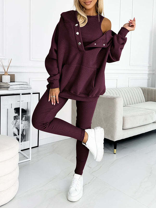 Lune London | 3-piece women's sports set with oversized sweatshirt and slim pants