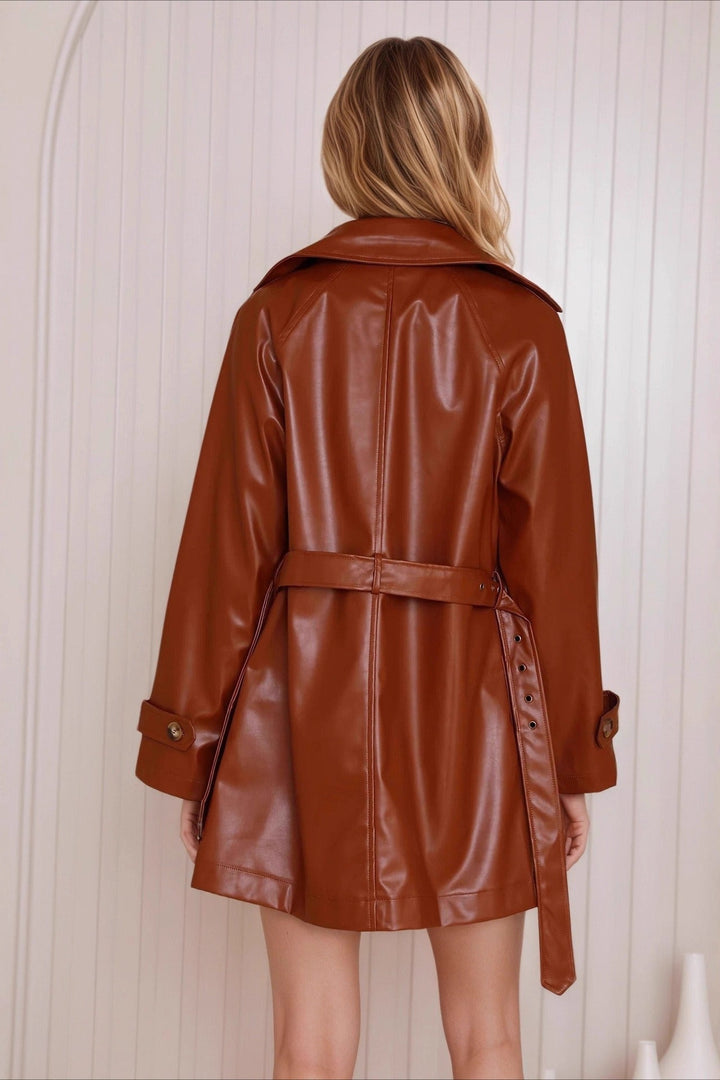 Lune London | PU Leather Long Jacket