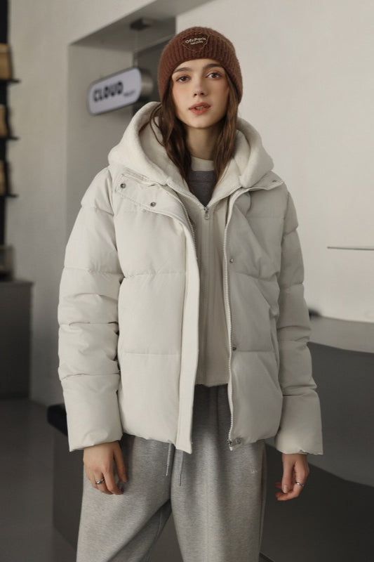 Lune London | Fur panel cropped puffer jacket