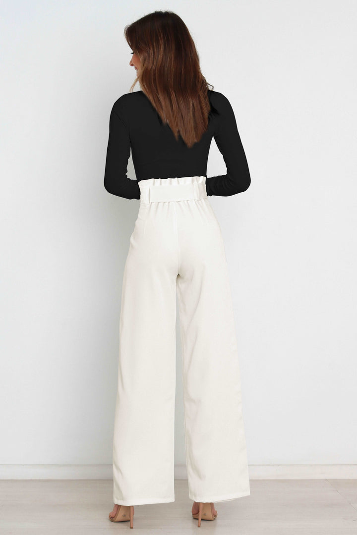Lune London | High Waist Paperbag Pants with Bow Detail