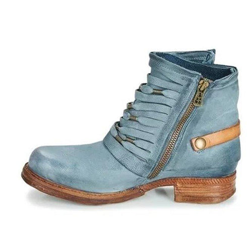 Lune London | Retro Ankle Boots with Block Heel and Zipper