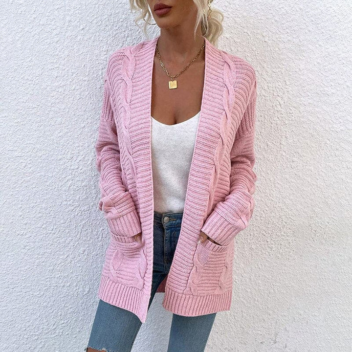 Lune London | Cardigan - Knit - Open Front - Loose Fit - With Pockets - Long Sleeve